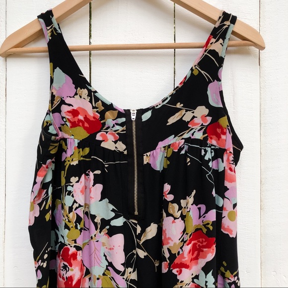 Yumi Kim Floral Black Sleeveless Top Tank Top XS - Picture 5 of 8